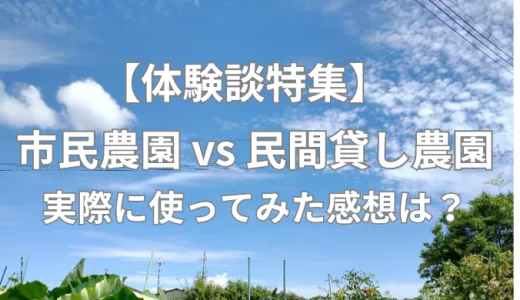 【体験談特集】市民農園 vs 民間貸し農園｜実際に使ってみた感想は？