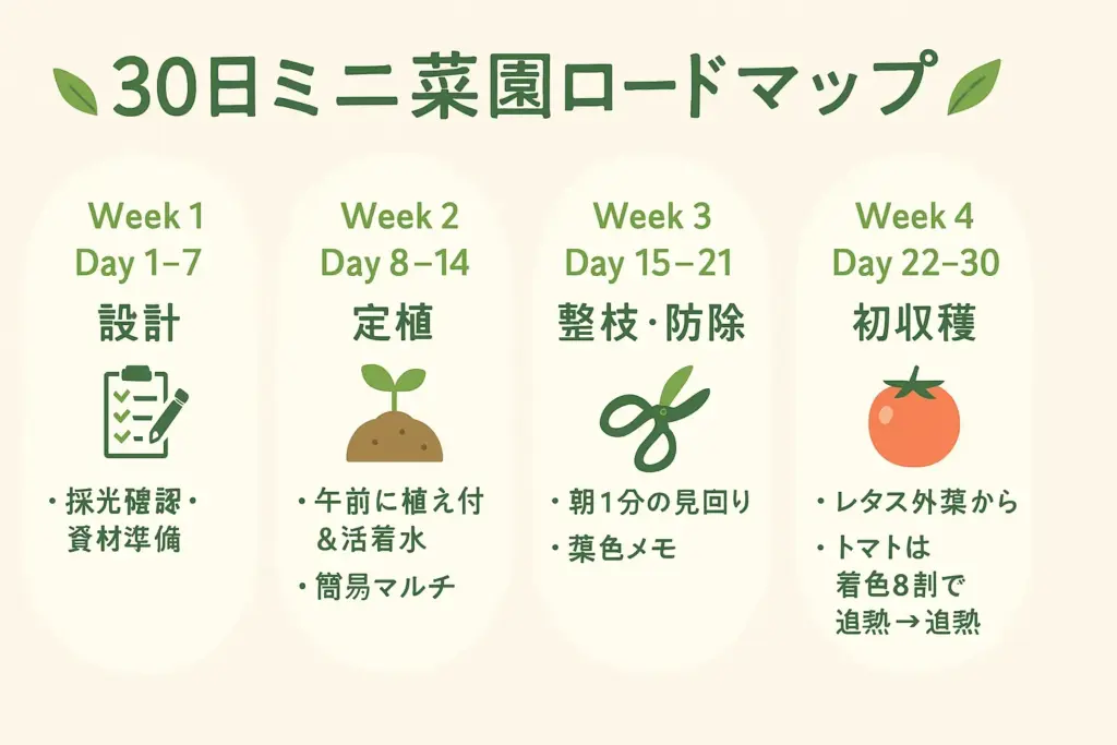 30日ミニ菜園ロードマップ